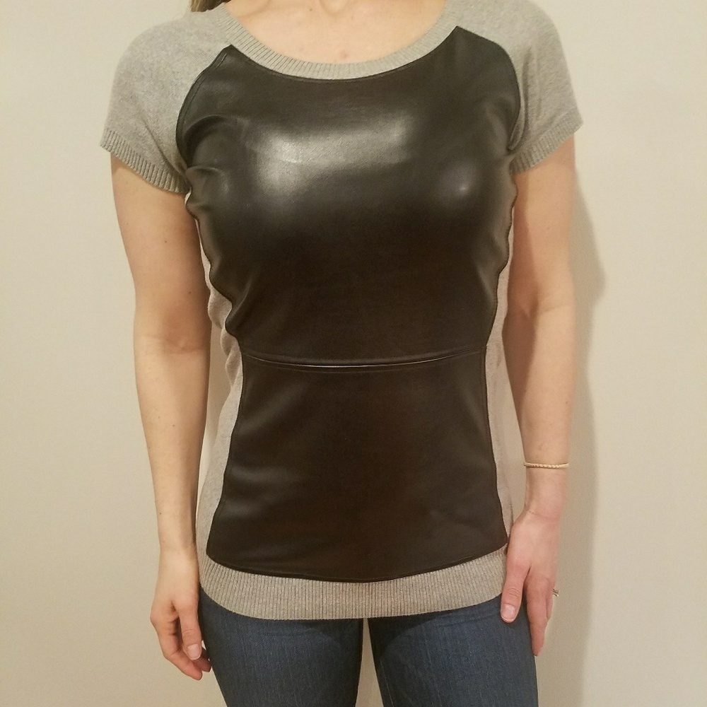 Armani exchange vegan leather sweater